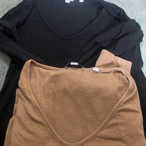 Set of 2 Vince Long sleeve stretch tops